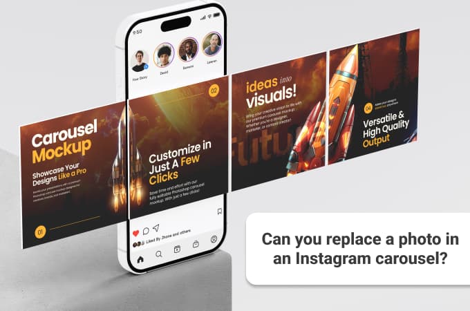 Can you replace a photo in an Instagram carousel?